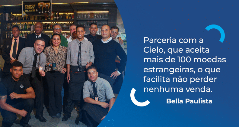 Parceria Cielo e Bella Paulista, apresentando o produto Conversor de Moedas.